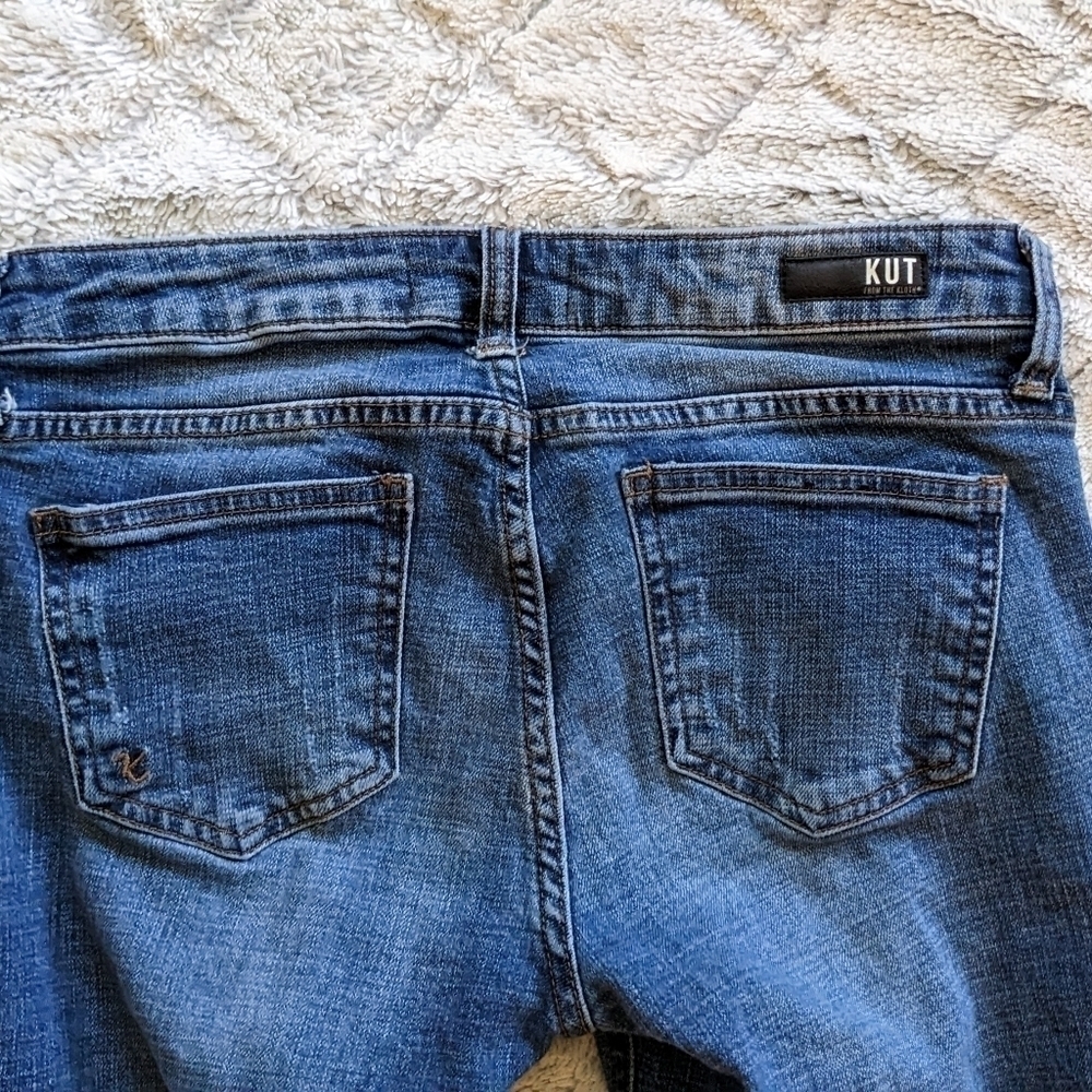 Kut From the Kloth Catherine Boyfriend Skinny Jeans Women’s 2 Distressed Mid - Picture 2 of 5